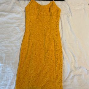 Free people gold body-hugging dress